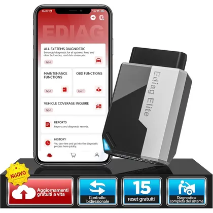 Kingbolen Ediag Elite - diagnosi OBD2 Bluetooth su smartphone